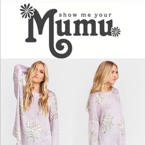 Show Me Your MuMu lavender floral sweater